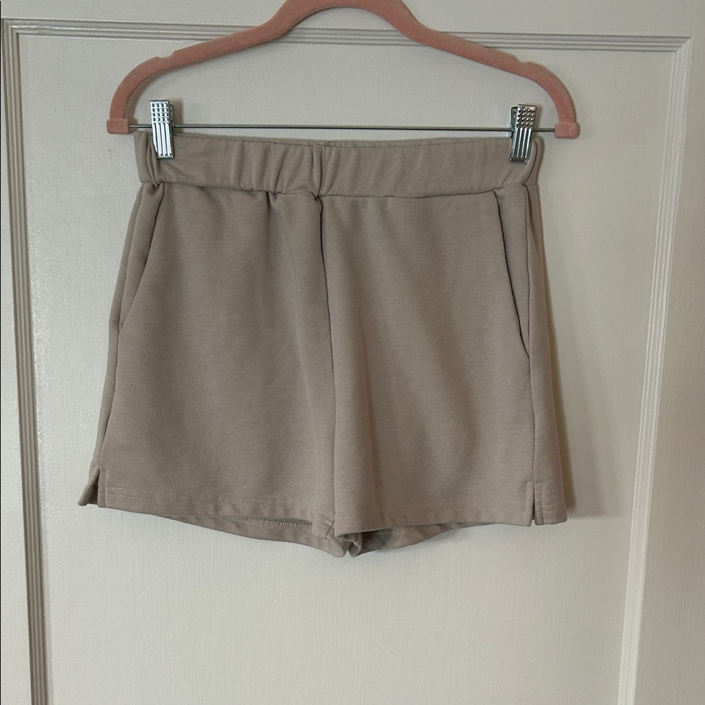 Elegant High Waist Tan Women's Shorts